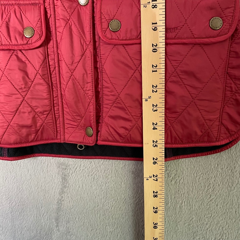 Barbour Wray Gilet Vest Womens 4 Red Quilted‎ Fleece Lined Country Quiet Luxury - Picture 9 of 11